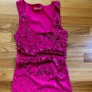 Say What? Hot Pink Sequined Tank Top